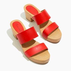 Madewell Clara Clogs Red, Size 9